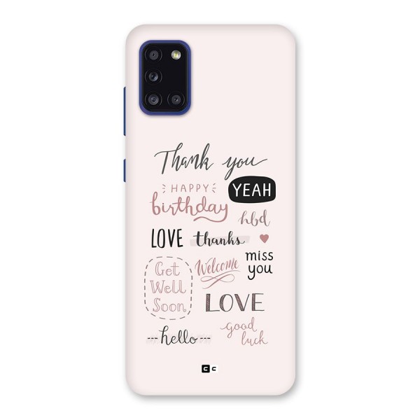 Cute Quotes Back Case for Galaxy A31