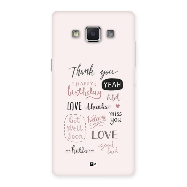 Cute Quotes Back Case for Galaxy A5