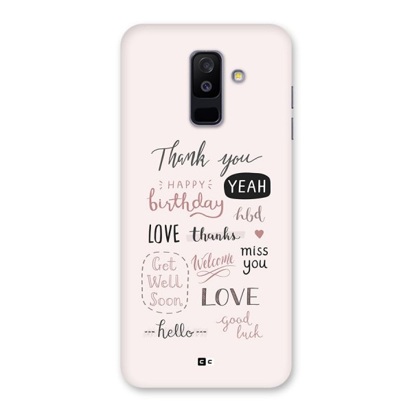 Cute Quotes Back Case for Galaxy A6 Plus