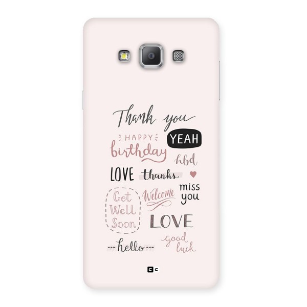 Cute Quotes Back Case for Galaxy A7