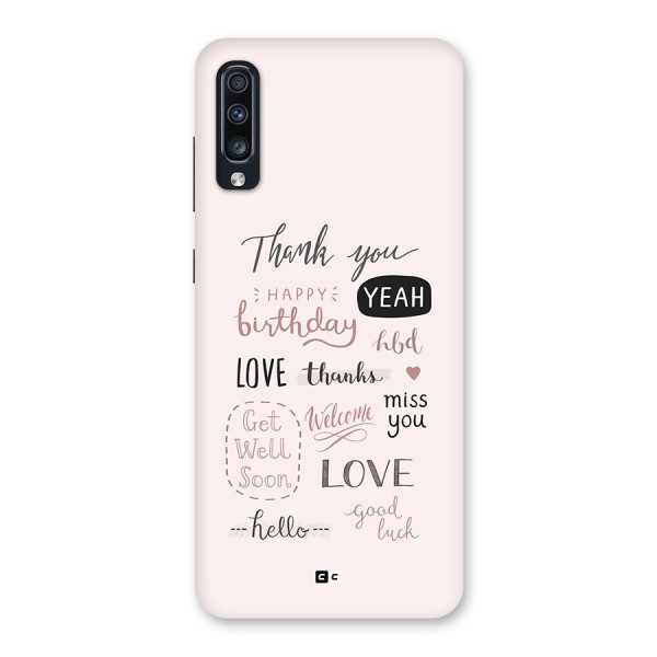 Cute Quotes Back Case for Galaxy A70