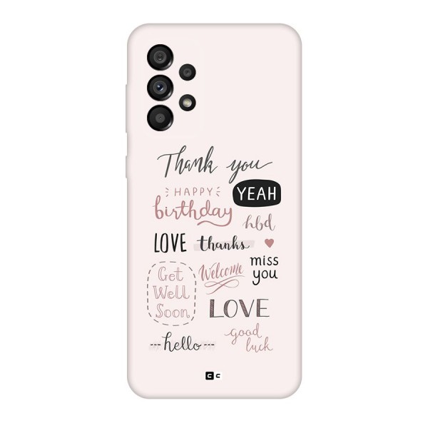 Cute Quotes Back Case for Galaxy A73 5G