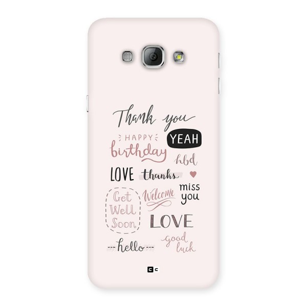 Cute Quotes Back Case for Galaxy A8