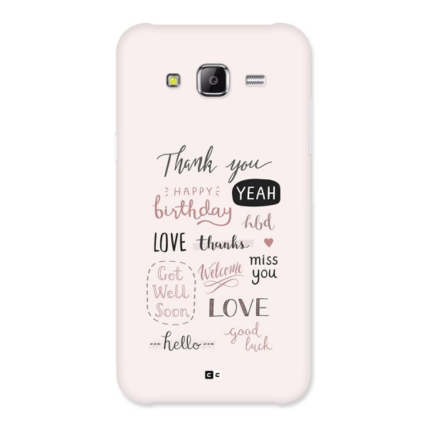 Cute Quotes Back Case for Galaxy J5