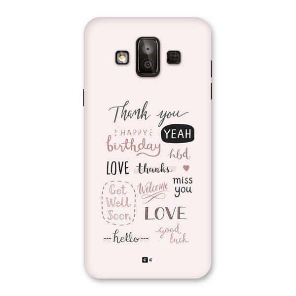 Cute Quotes Back Case for Galaxy J7 Duo