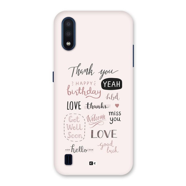 Cute Quotes Back Case for Galaxy M01