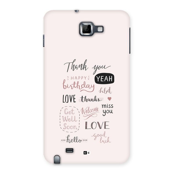 Cute Quotes Back Case for Galaxy Note