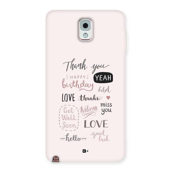 Cute Quotes Back Case for Galaxy Note 3