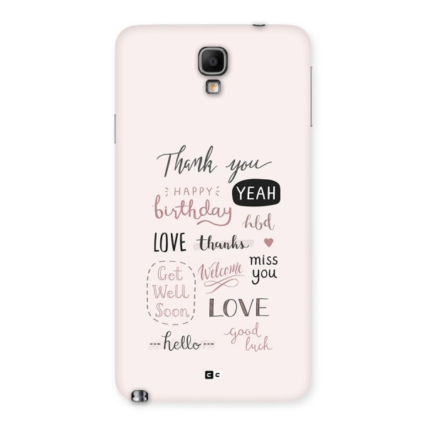 Cute Quotes Back Case for Galaxy Note 3 Neo