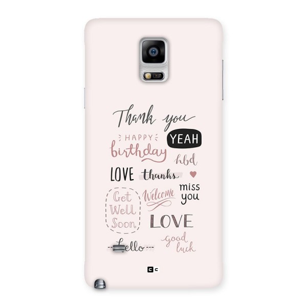 Cute Quotes Back Case for Galaxy Note 4