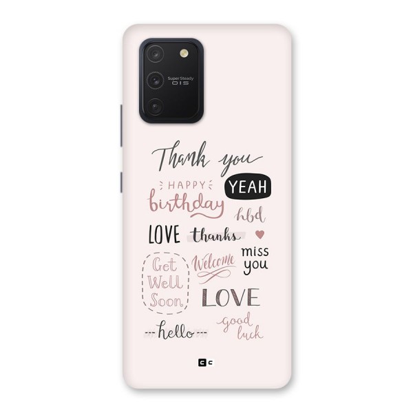 Cute Quotes Back Case for Galaxy S10 Lite