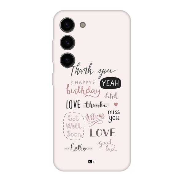 Cute Quotes Back Case for Galaxy S23