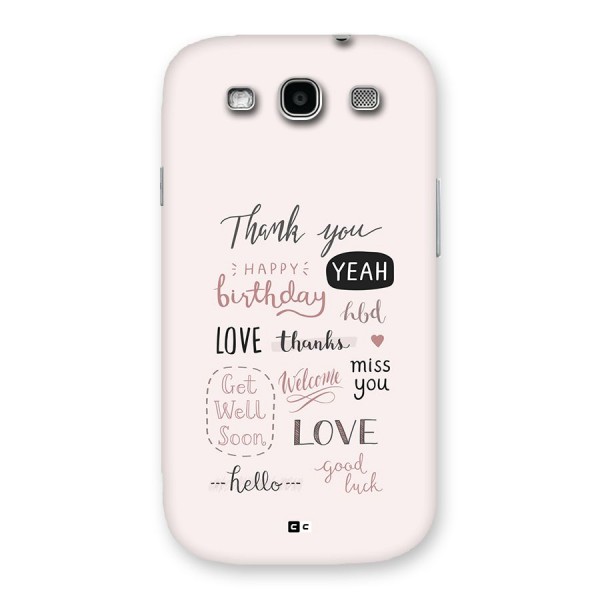 Cute Quotes Back Case for Galaxy S3