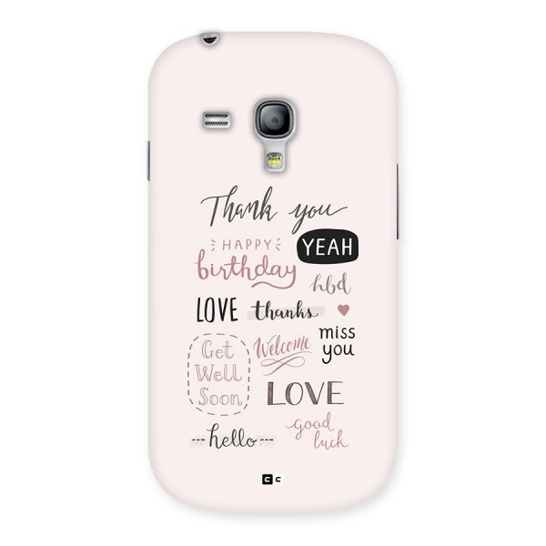 Cute Quotes Back Case for Galaxy S3 Mini