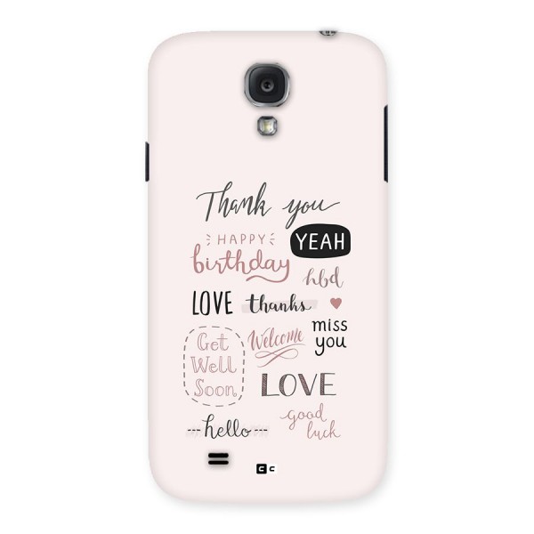 Cute Quotes Back Case for Galaxy S4