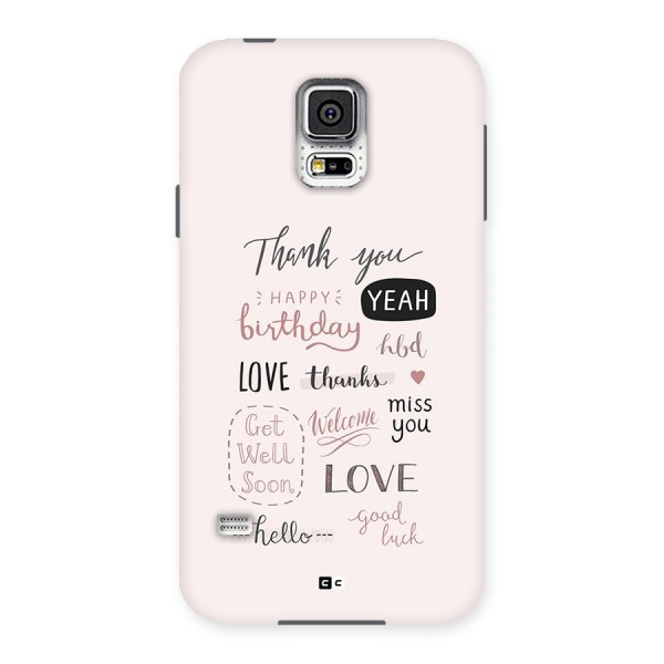 Cute Quotes Back Case for Galaxy S5