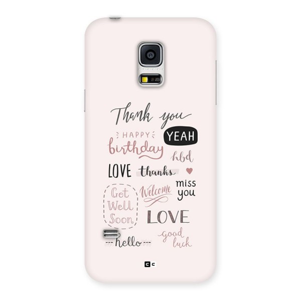 Cute Quotes Back Case for Galaxy S5 Mini