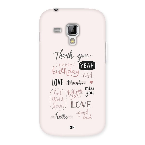 Cute Quotes Back Case for Galaxy S Duos