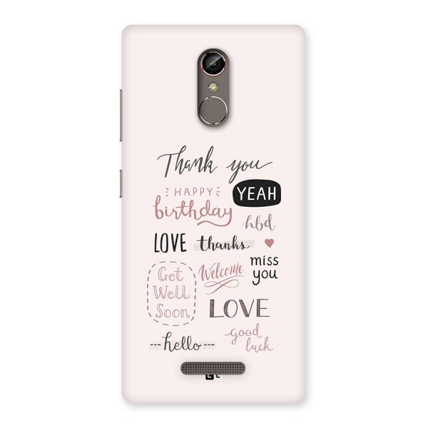 Cute Quotes Back Case for Gionee S6s