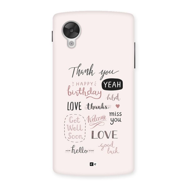 Cute Quotes Back Case for Google Nexus 5