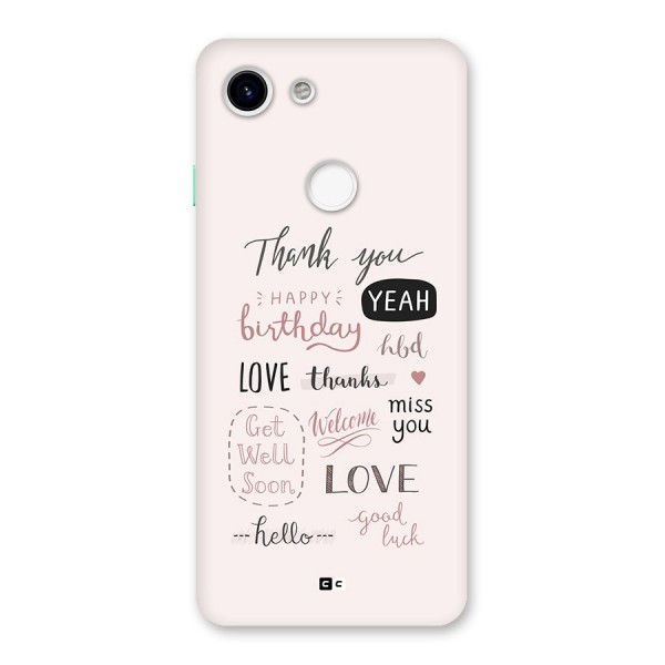 Cute Quotes Back Case for Google Pixel 3