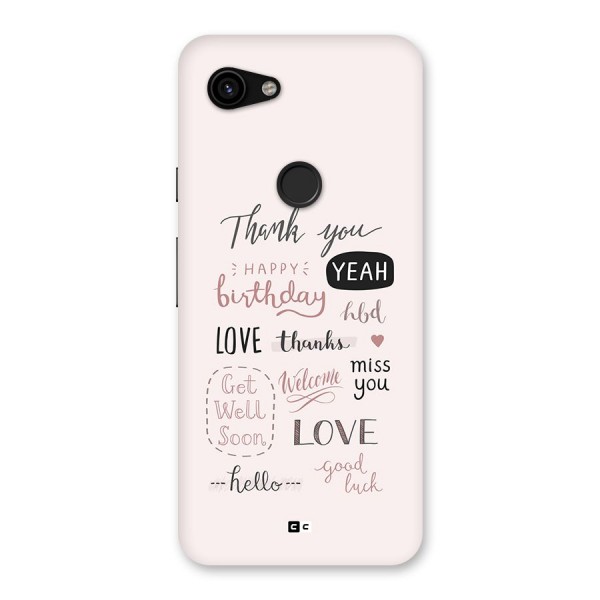 Cute Quotes Back Case for Google Pixel 3a