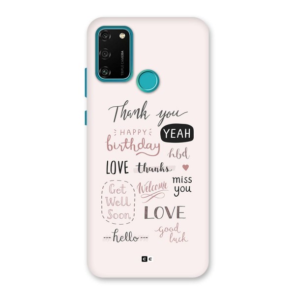 Cute Quotes Back Case for Honor 9A