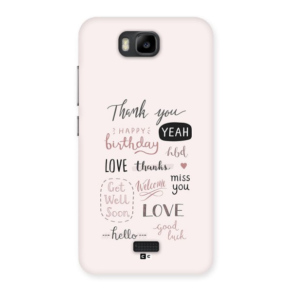 Cute Quotes Back Case for Honor Bee