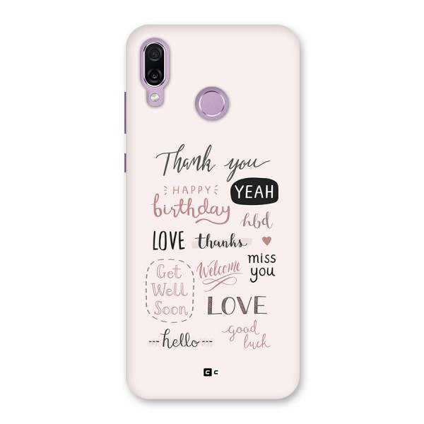 Cute Quotes Back Case for Honor Play