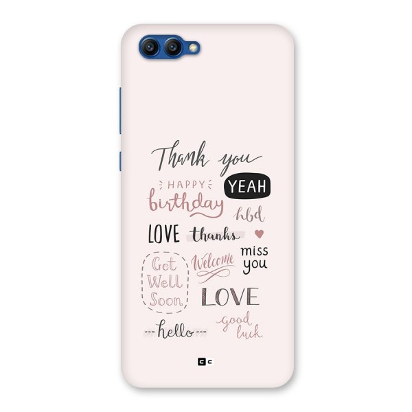 Cute Quotes Back Case for Honor View 10