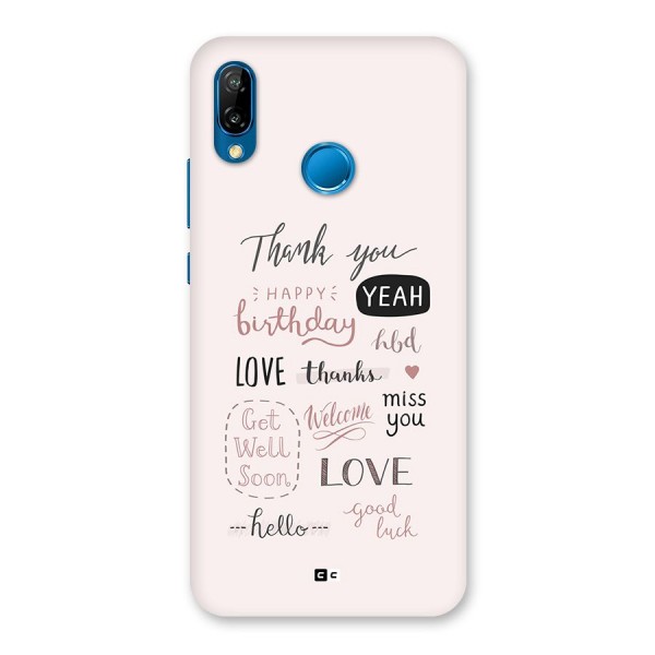 Cute Quotes Back Case for Huawei P20 Lite