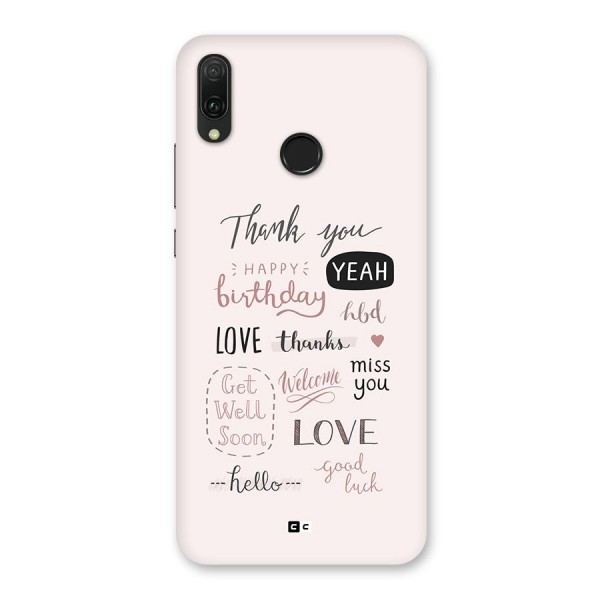 Cute Quotes Back Case for Huawei Y9 (2019)