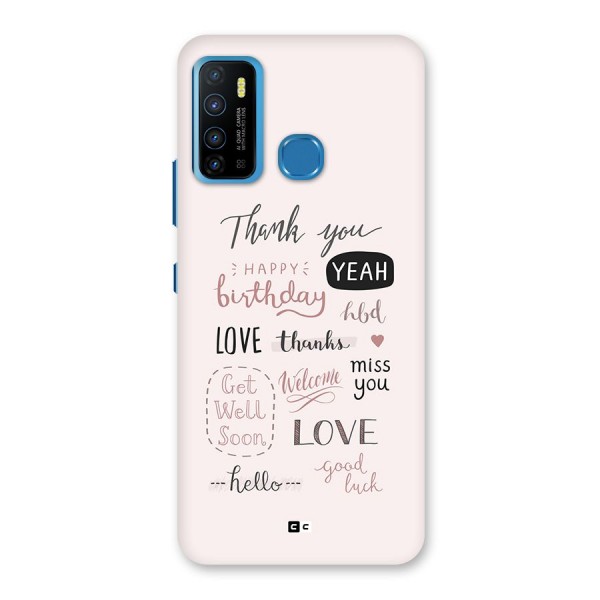 Cute Quotes Back Case for Infinix Hot 9