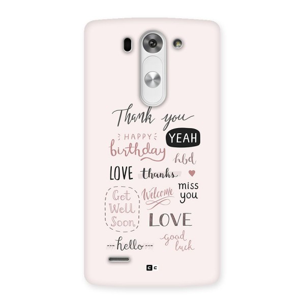 Cute Quotes Back Case for LG G3 Beat