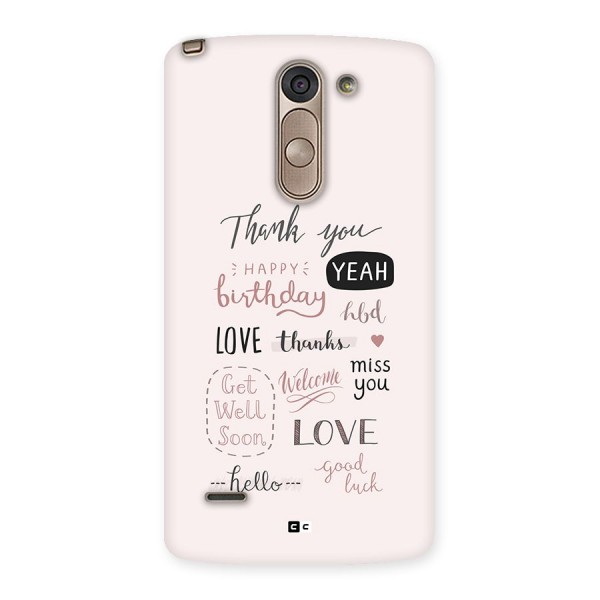 Cute Quotes Back Case for LG G3 Stylus