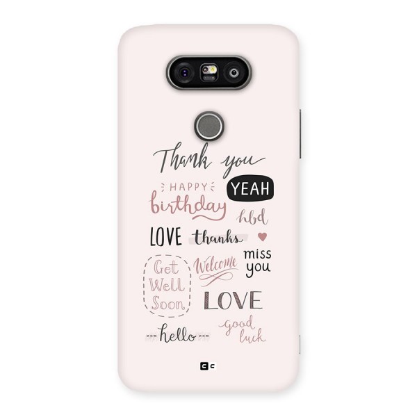 Cute Quotes Back Case for LG G5