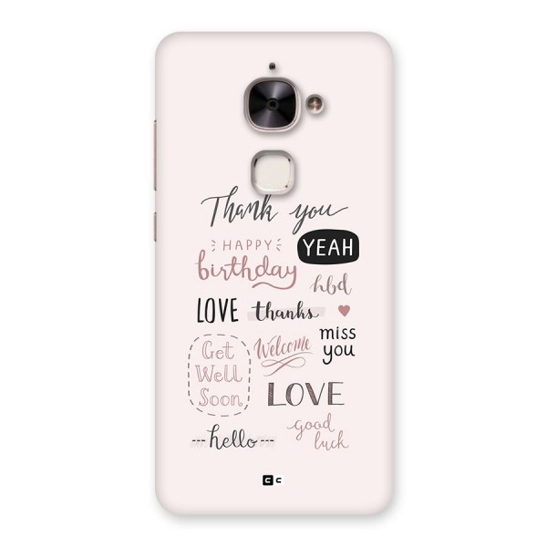 Cute Quotes Back Case for Le 2