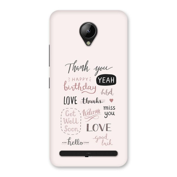 Cute Quotes Back Case for Lenovo C2