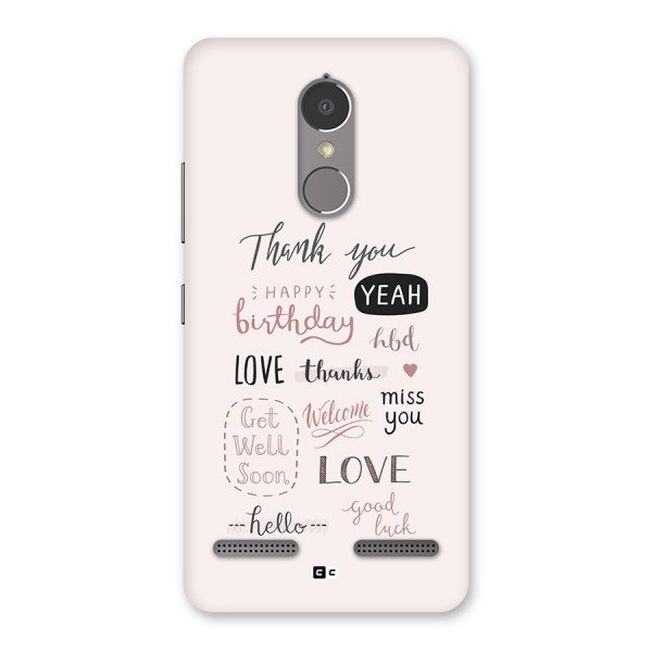 Cute Quotes Back Case for Lenovo K6