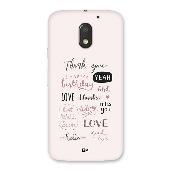 Cute Quotes Back Case for Moto E3 Power