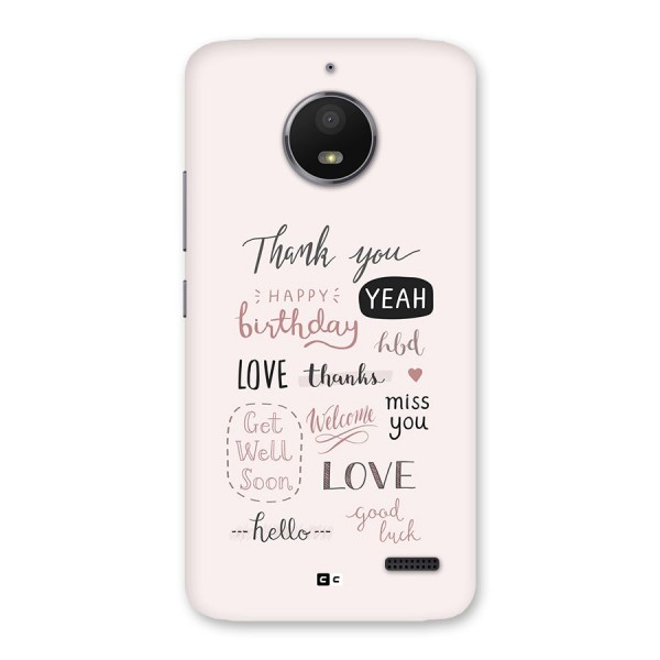 Cute Quotes Back Case for Moto E4