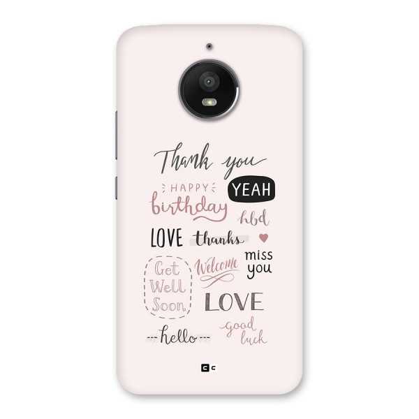 Cute Quotes Back Case for Moto E4 Plus