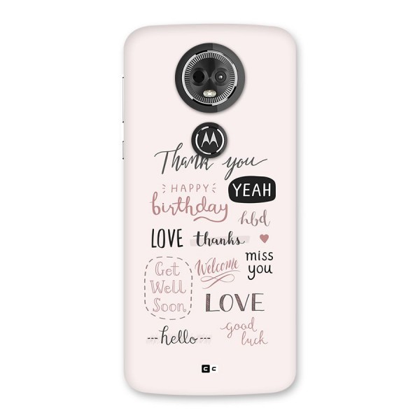 Cute Quotes Back Case for Moto E5 Plus