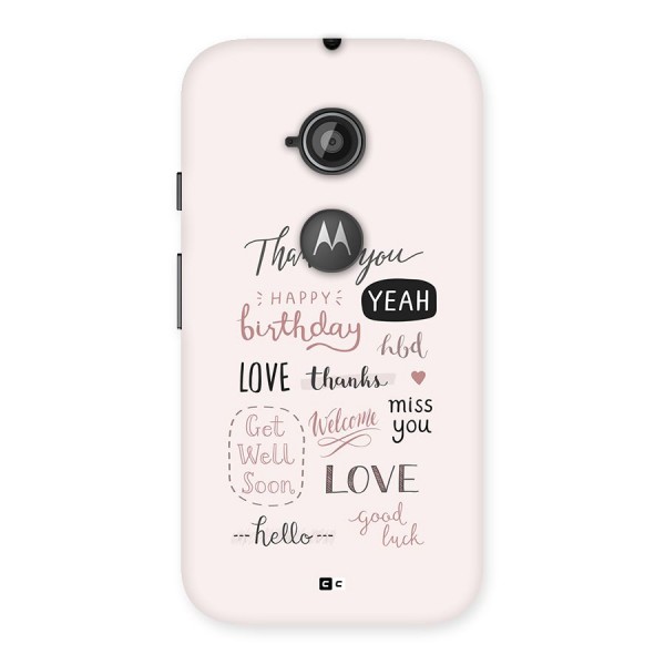 Cute Quotes Back Case for Moto E 2nd Gen