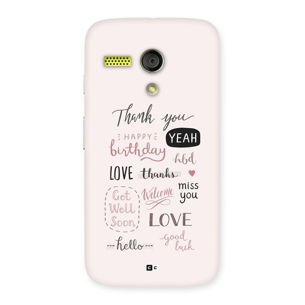 Cute Quotes Back Case for Moto G