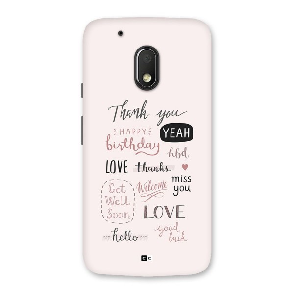 Cute Quotes Back Case for Moto G4 Play