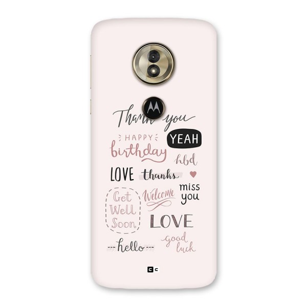 Cute Quotes Back Case for Moto G6 Play