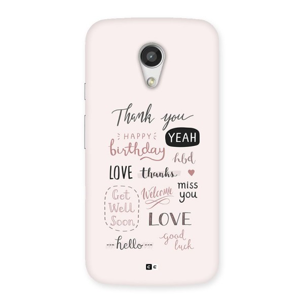 Cute Quotes Back Case for Moto G 2nd Gen