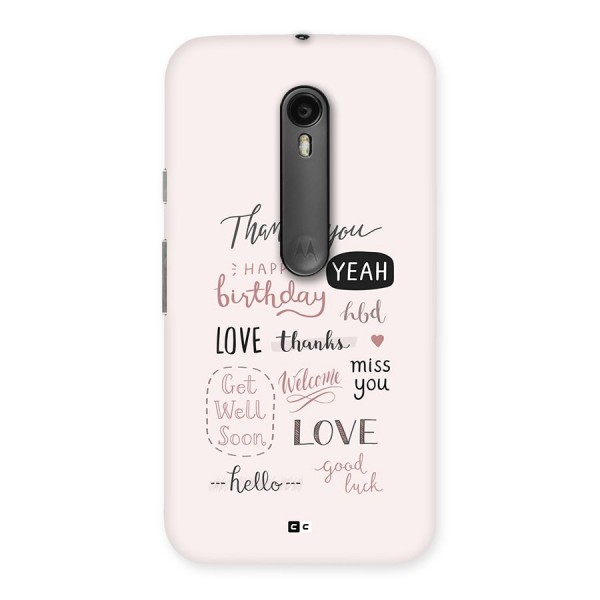 Cute Quotes Back Case for Moto G Turbo