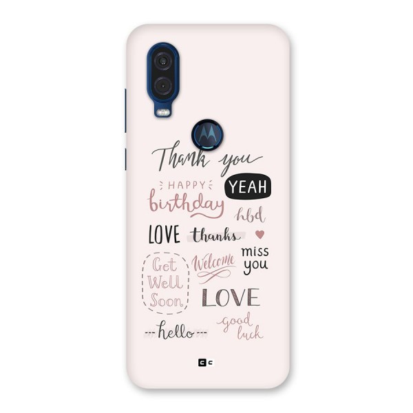 Cute Quotes Back Case for Motorola One Vision